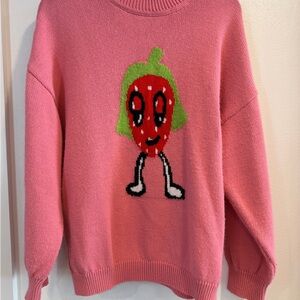 ASOS Sz 6 Pink Strawberry Graphic Sweater
